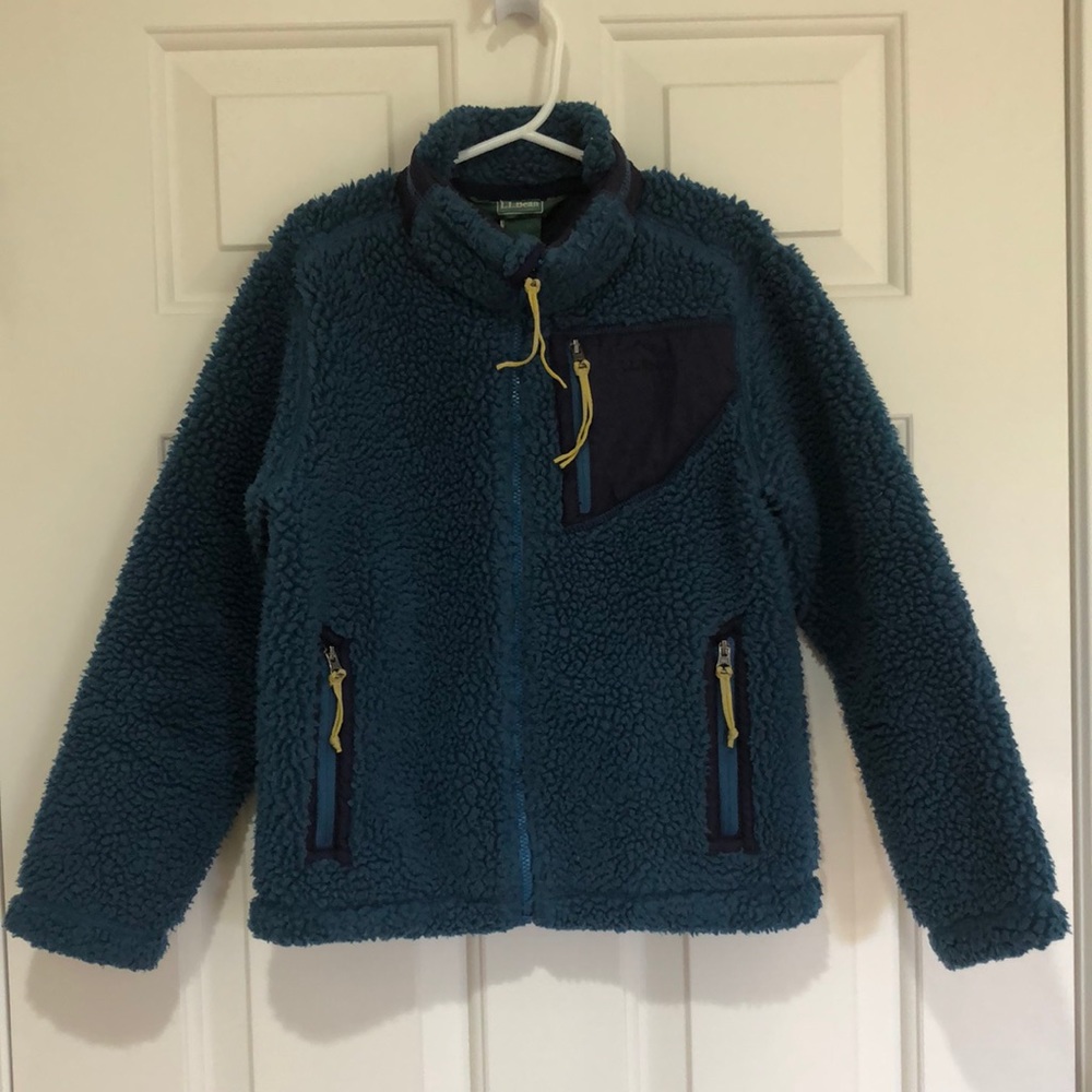 LLBean High Pile Fleece Jacket Boys Size 5-6